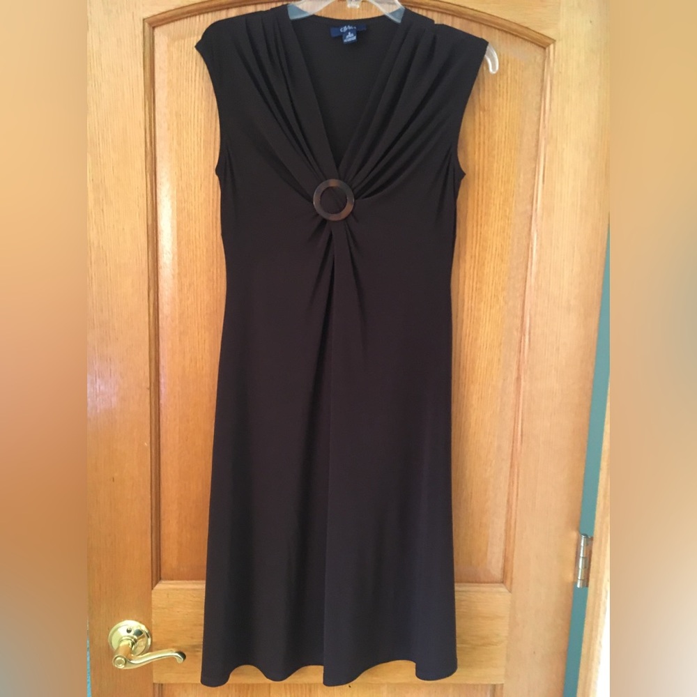 Chaps short sleeved dress, brown, sz small